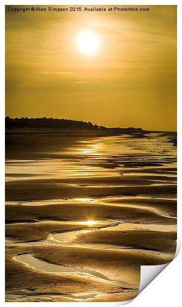 Holme Beach Sunset  Print by Alan Simpson