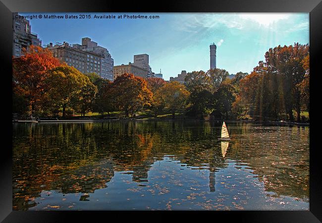 Central Park pond Framed Print by Matthew Bates