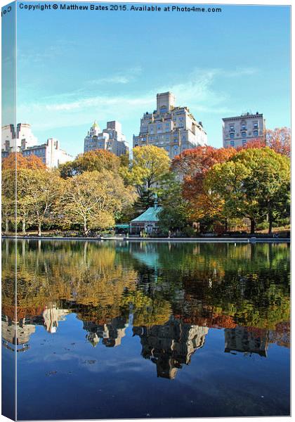 Central Park reflections Canvas Print by Matthew Bates