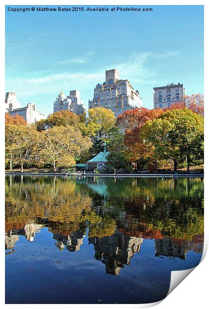Central Park reflections Print by Matthew Bates