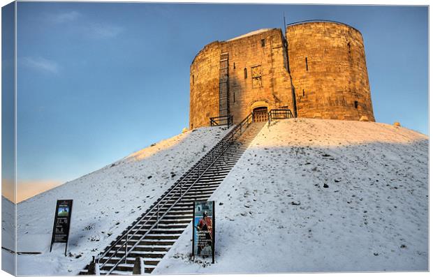 Cliffords Tower, York in the Snow Canvas Print by Martin Williams