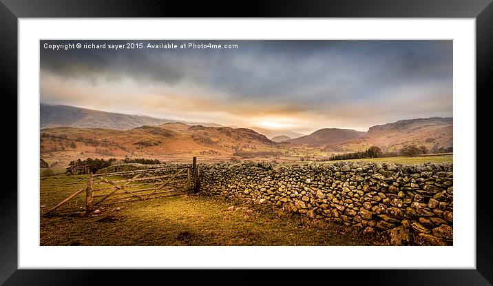  Gateway to the Cumbrian Fells Framed Mounted Print by richard sayer