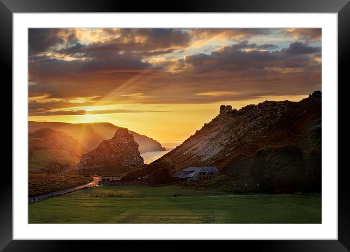  Sunset at the Valley of the Rock Framed Mounted Print by Ceri Jones