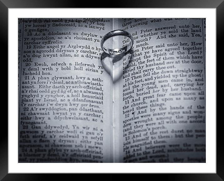  Bible with ring in the centre with a shadow heart Framed Mounted Print by Phil Robinson