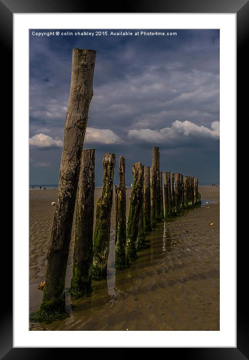 Breakwater at West Wittering  Framed Mounted Print by colin chalkley