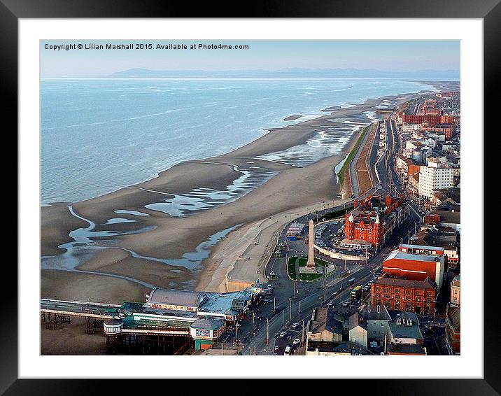  Birds Eye view of Blackpool Framed Mounted Print by Lilian Marshall