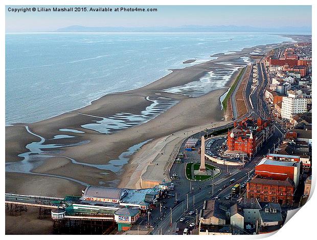  Birds Eye view of Blackpool Print by Lilian Marshall