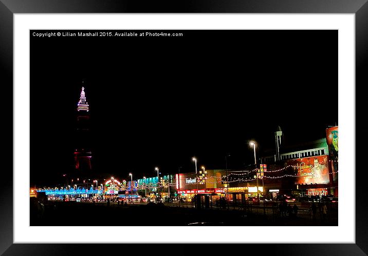  Blackpool Illuminations.  Framed Mounted Print by Lilian Marshall
