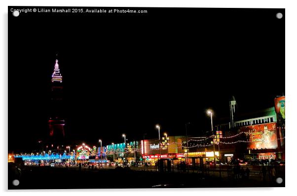  Blackpool Illuminations.  Acrylic by Lilian Marshall