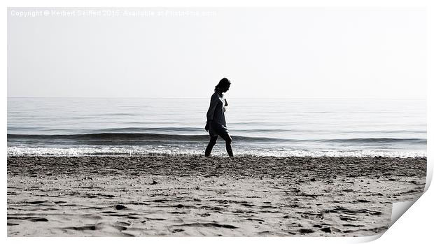  Walk on the beach Print by DeniART 