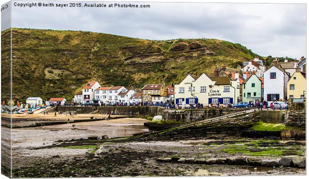  Staithes Harbour At Low Tide Canvas Print by keith sayer