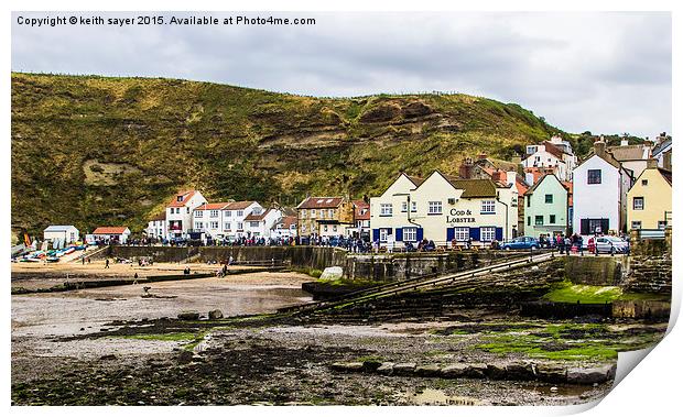  Staithes Harbour At Low Tide Print by keith sayer