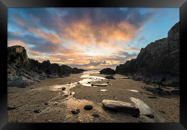  Barricane Beach sunset Framed Print by Dave Wilkinson North Devon Ph