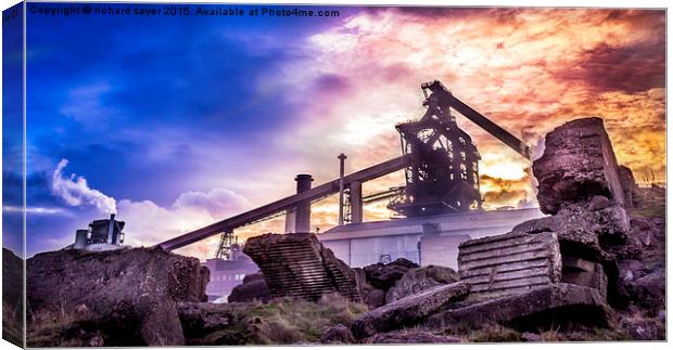 The Last Breaths of a Steel Giant Canvas Print by richard sayer