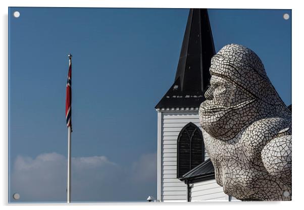 Scott Memorial And Norwegian Church 2 Acrylic by Steve Purnell