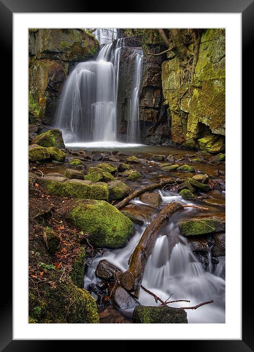 Lumsdale Falls and Bentley Brook  Framed Mounted Print by Darren Galpin