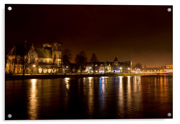  Inverness after dark Acrylic by Stuart Thomas