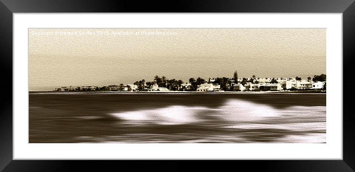 Village at sea Framed Mounted Print by DeniART 