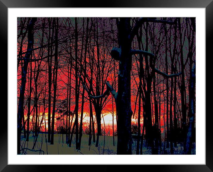 Red Sky Near Night Framed Mounted Print by james balzano, jr.