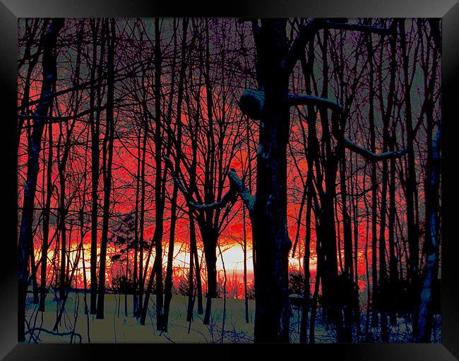 Red Sky Near Night Framed Print by james balzano, jr.