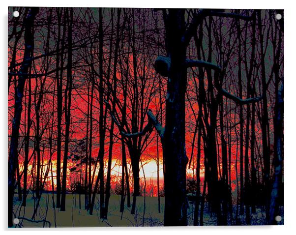 Red Sky Near Night Acrylic by james balzano, jr.