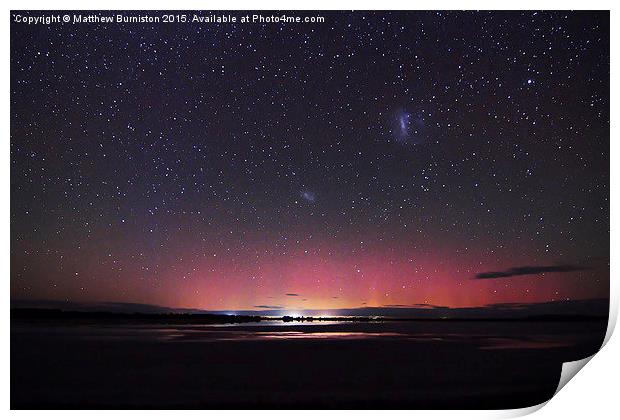 Aurora  australis the southern lights  Print by Matthew Burniston