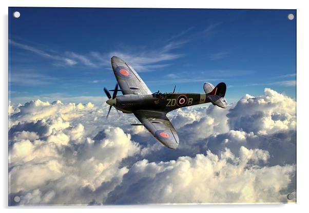 Spitfire MH434  Acrylic by J Biggadike