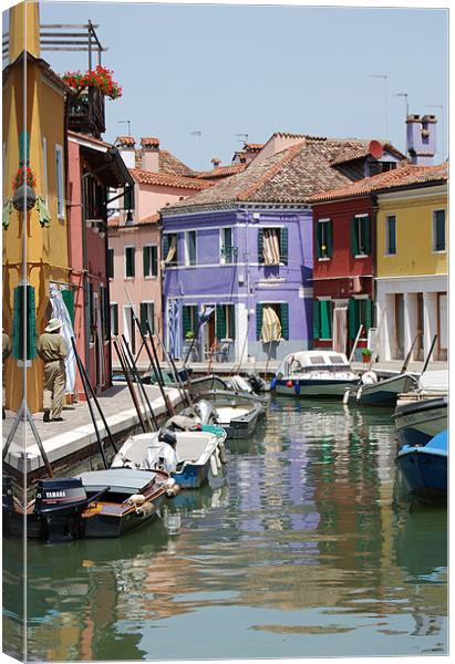Streets of Burano Canvas Print by Michael Carn