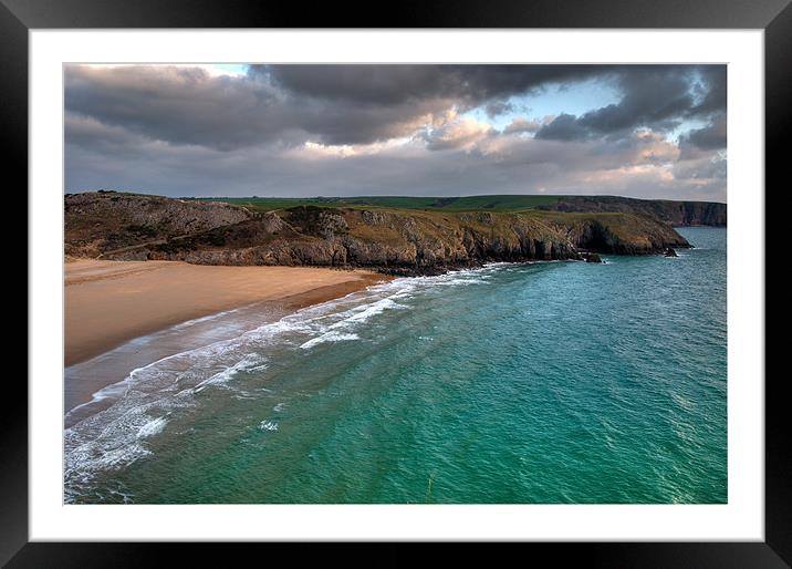 Barafundle Beach Framed Mounted Print by Mark Robson