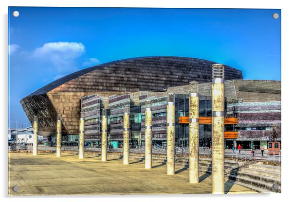 Wales Millennium Centre Cardiff Bay Acrylic by Steve Purnell