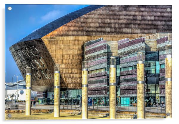 Wales Millennium Centre Cardiff Bay 2 Acrylic by Steve Purnell