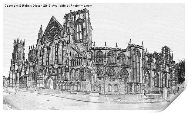  York Minster in the wide panoramic Print by Robert Gipson