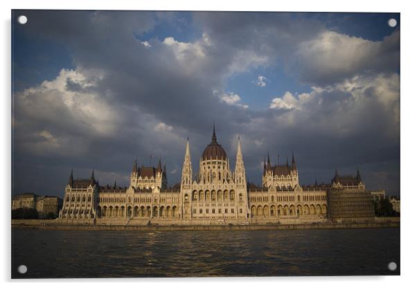 Budapest Parliment Acrylic by Ashley  Gruber