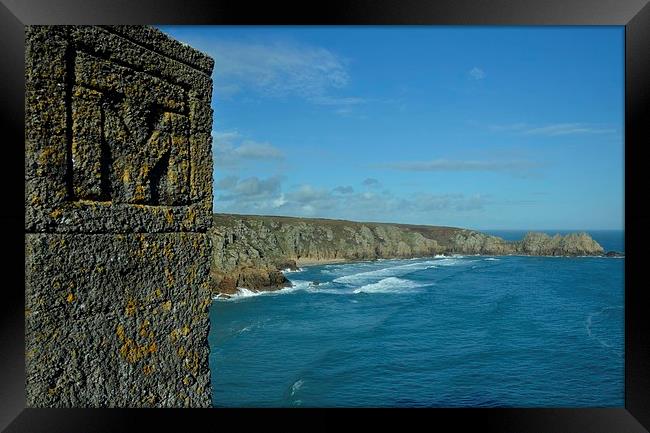  Minack Theatre Porthcurno view Framed Print by pristine_ images
