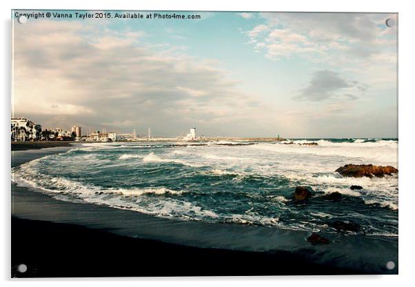  Stormy Weather, Puerto Duquesa, Andalucia, Spain Acrylic by Vanna Taylor