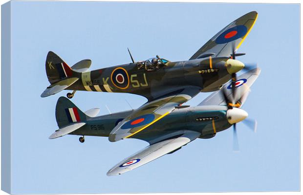  Spitfire Duo Canvas Print by Oxon Images