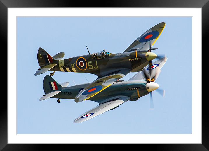  Spitfire Duo Framed Mounted Print by Oxon Images