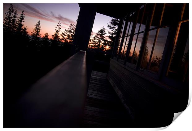 sitting on the rail Print by Ashley  Gruber