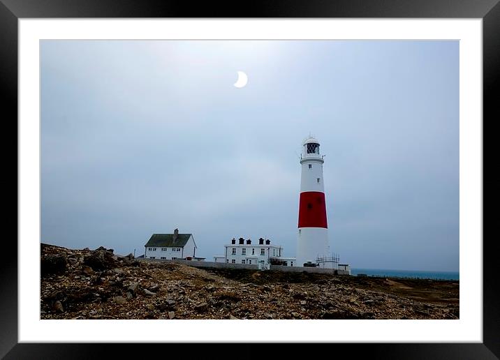  Eclipse over Portland Lighthouse in Dorset by JCs Framed Mounted Print by JC studios LRPS ARPS