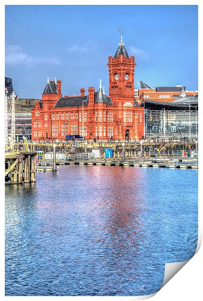The Majestic Pierhead Building in Cardiff Bay Print by Steve Purnell