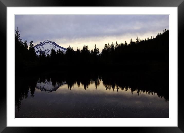 Mirror lake sunset Framed Mounted Print by Ashley  Gruber