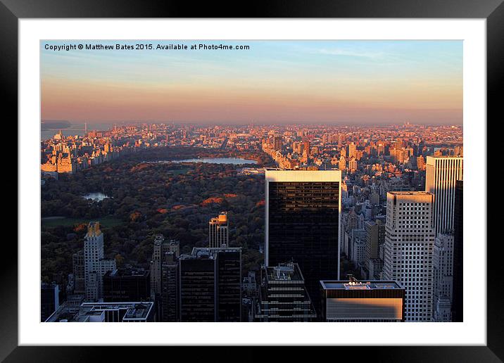 Central Park Framed Mounted Print by Matthew Bates