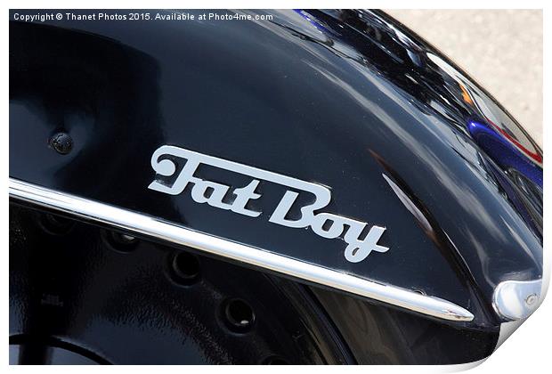  Harley Davidson Fatboy Print by Thanet Photos
