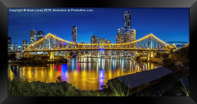 Story Bridge- Brisbane Queensland Framed Print by Mark Lucey