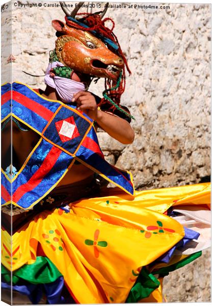  Masked Monk at the Tashiling Festival, Bhutan Canvas Print by Carole-Anne Fooks