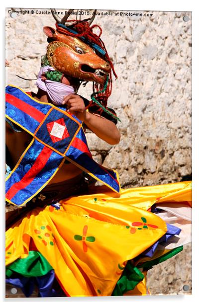  Masked Monk at the Tashiling Festival, Bhutan Acrylic by Carole-Anne Fooks