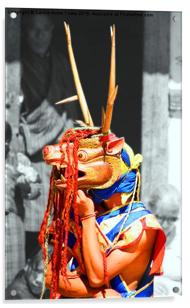  Masked Monk #5, Tashiling Festival, Eastern Himal Acrylic by Carole-Anne Fooks