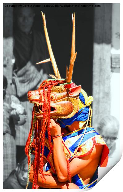  Masked Monk #5, Tashiling Festival, Eastern Himal Print by Carole-Anne Fooks