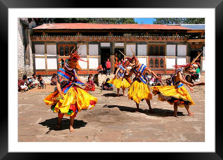   Tashiling Festival, Eastern Himalayas, Bhutan Framed Mounted Print by Carole-Anne Fooks