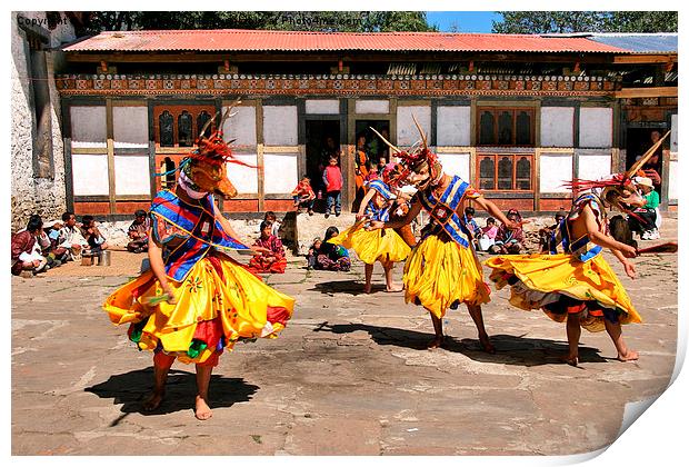   Tashiling Festival, Eastern Himalayas, Bhutan Print by Carole-Anne Fooks